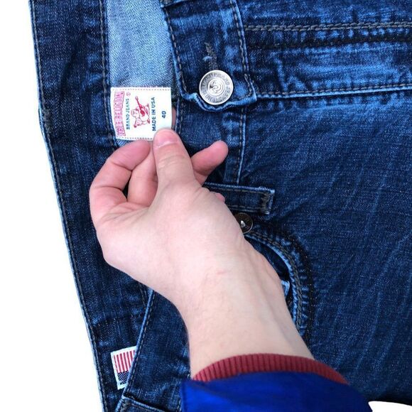 True Religion Jeans Size 40 RICKY BIG QT Blue - Picture 6 of 8